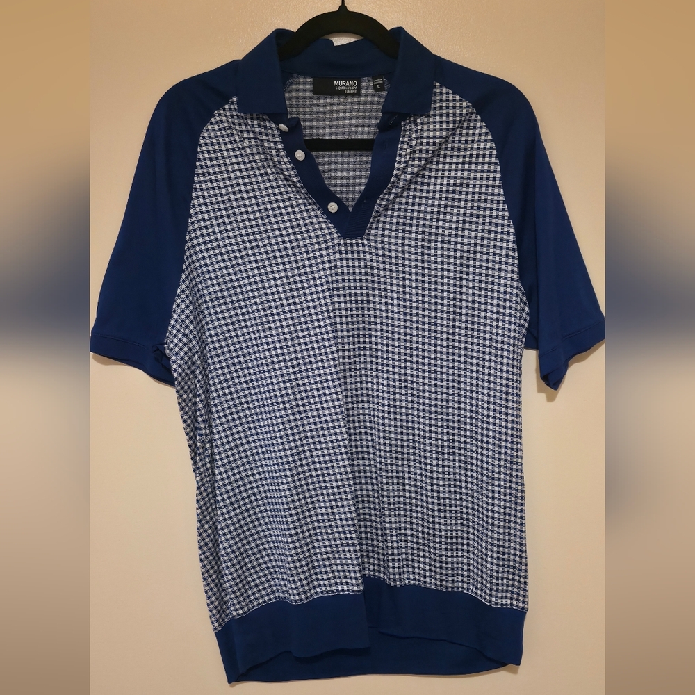 Murano Liquid Luxury Blue & White Polo